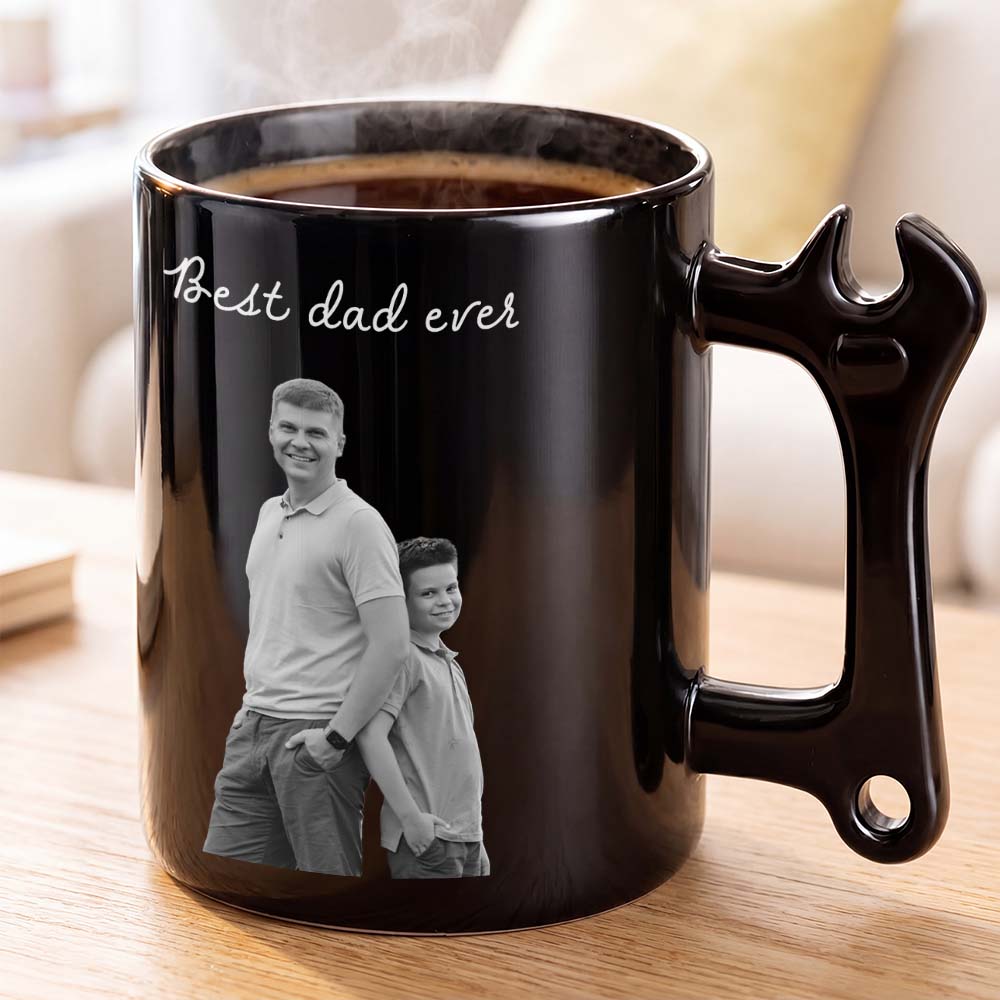 Personalized Wrench Handle Coffee Mug Custom Photo Gift for Dad Wrench Handle Mug GradoCreations