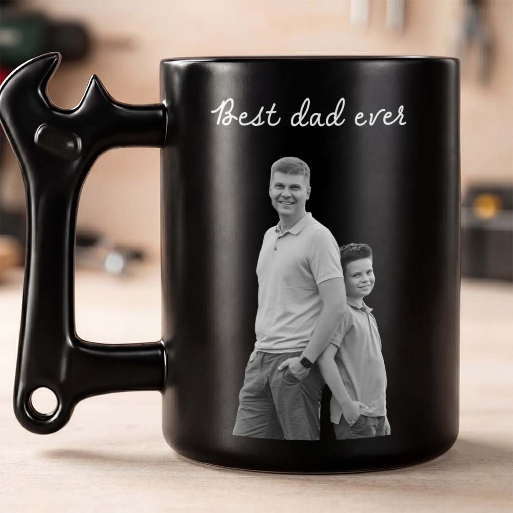 Personalized Wrench Handle Coffee Mug Custom Photo Gift for Dad Wrench Handle Mug GradoCreations