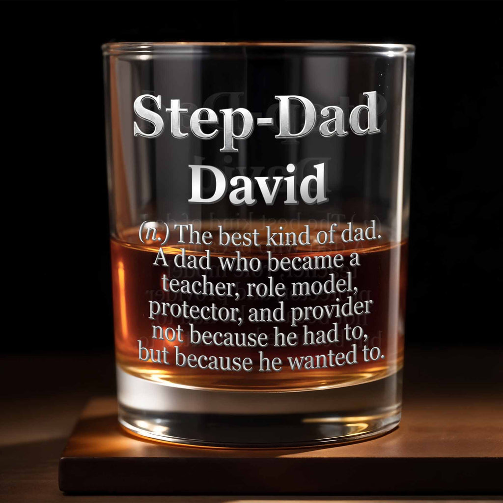 Personalized Custom Whiskey Glass for Step Dad Gift Idea Whiskey Glass GradoCreations