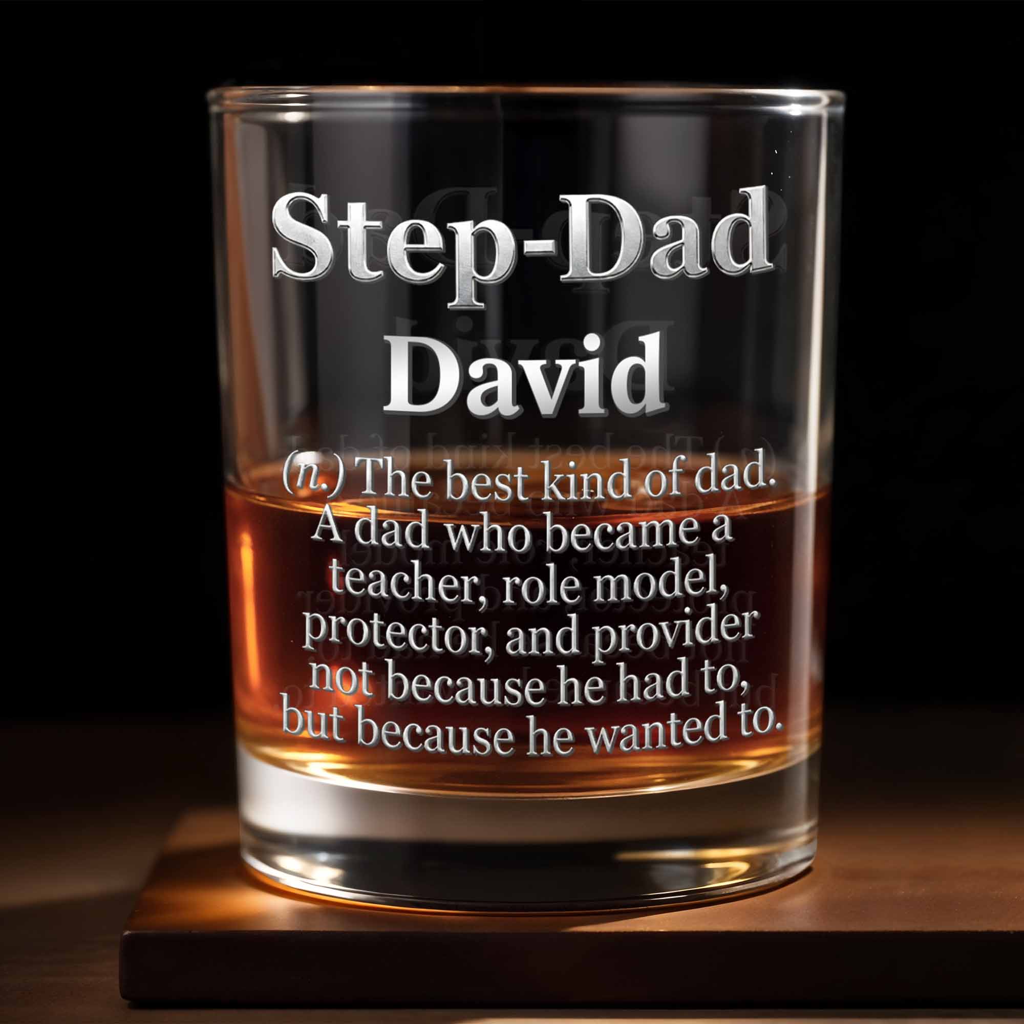 Personalized Custom Whiskey Glass for Step Dad Gift Idea Whiskey Glass GradoCreations