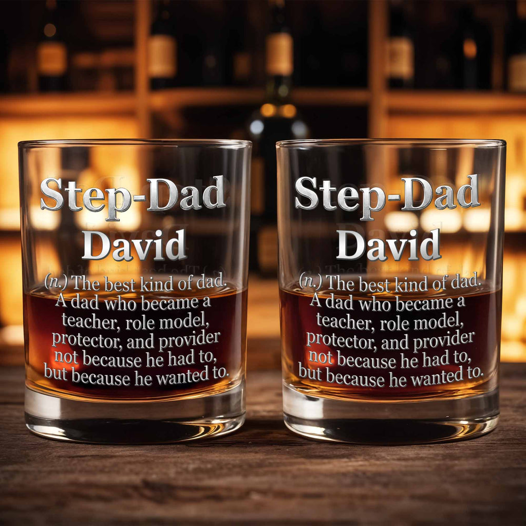 Personalized Custom Whiskey Glass for Step Dad Gift Idea Whiskey Glass GradoCreations