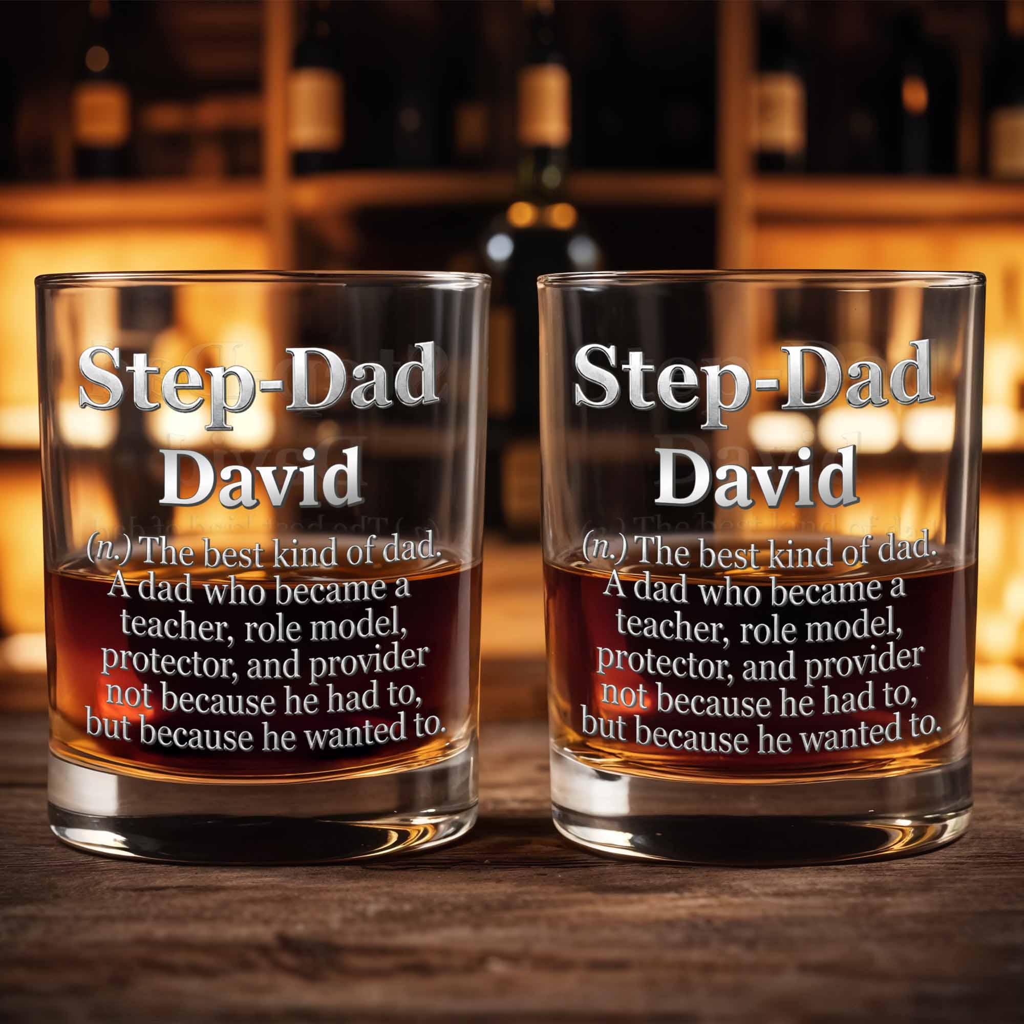 Personalized Custom Whiskey Glass for Step Dad Gift Idea Whiskey Glass GradoCreations