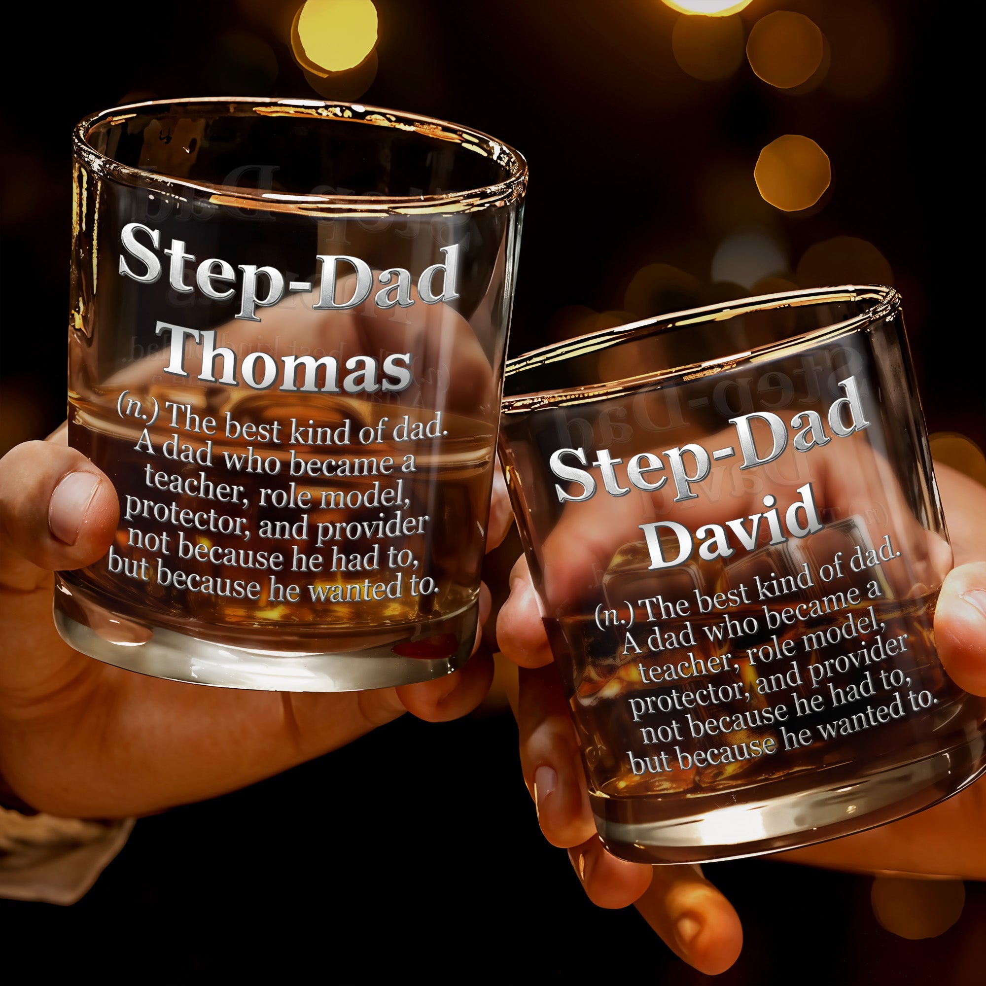Personalized Custom Whiskey Glass for Step Dad Gift Idea Whiskey Glass GradoCreations