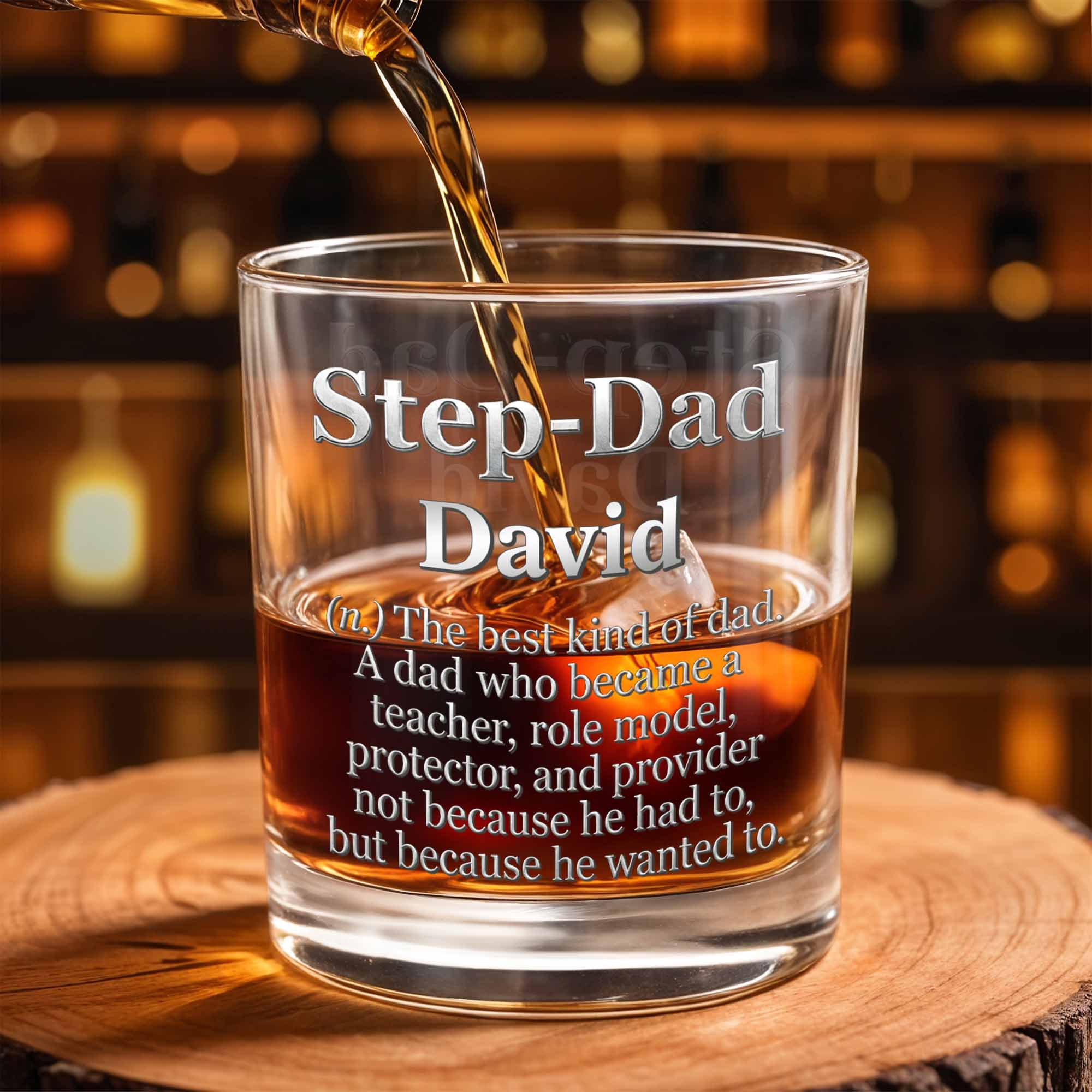 Personalized Custom Whiskey Glass for Step Dad Gift Idea Whiskey Glass GradoCreations