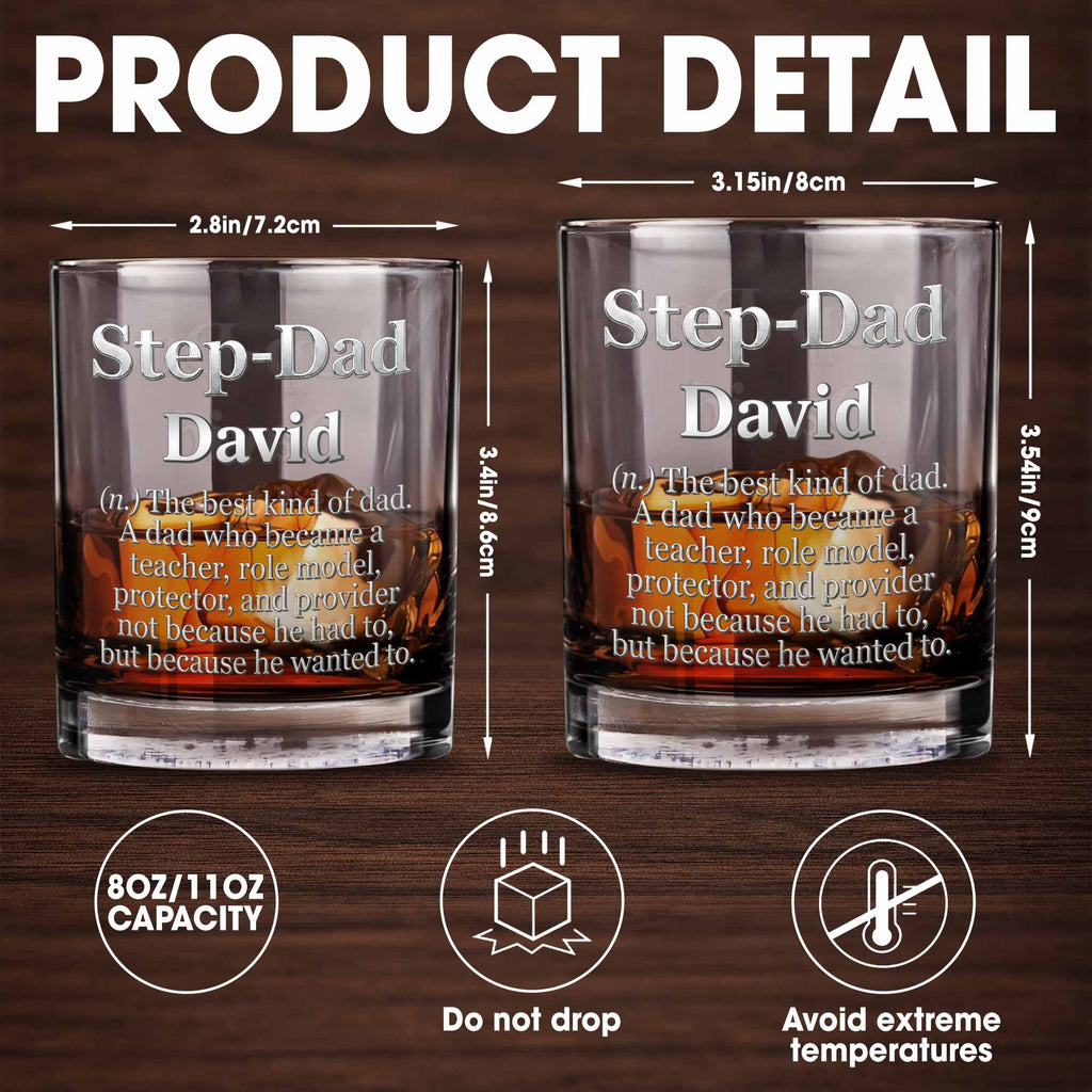 Personalized Custom Whiskey Glass for Step Dad Gift Idea Whiskey Glass GradoCreations