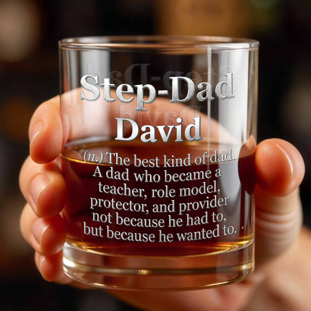 Personalized Custom Whiskey Glass for Step Dad Gift Idea Whiskey Glass GradoCreations