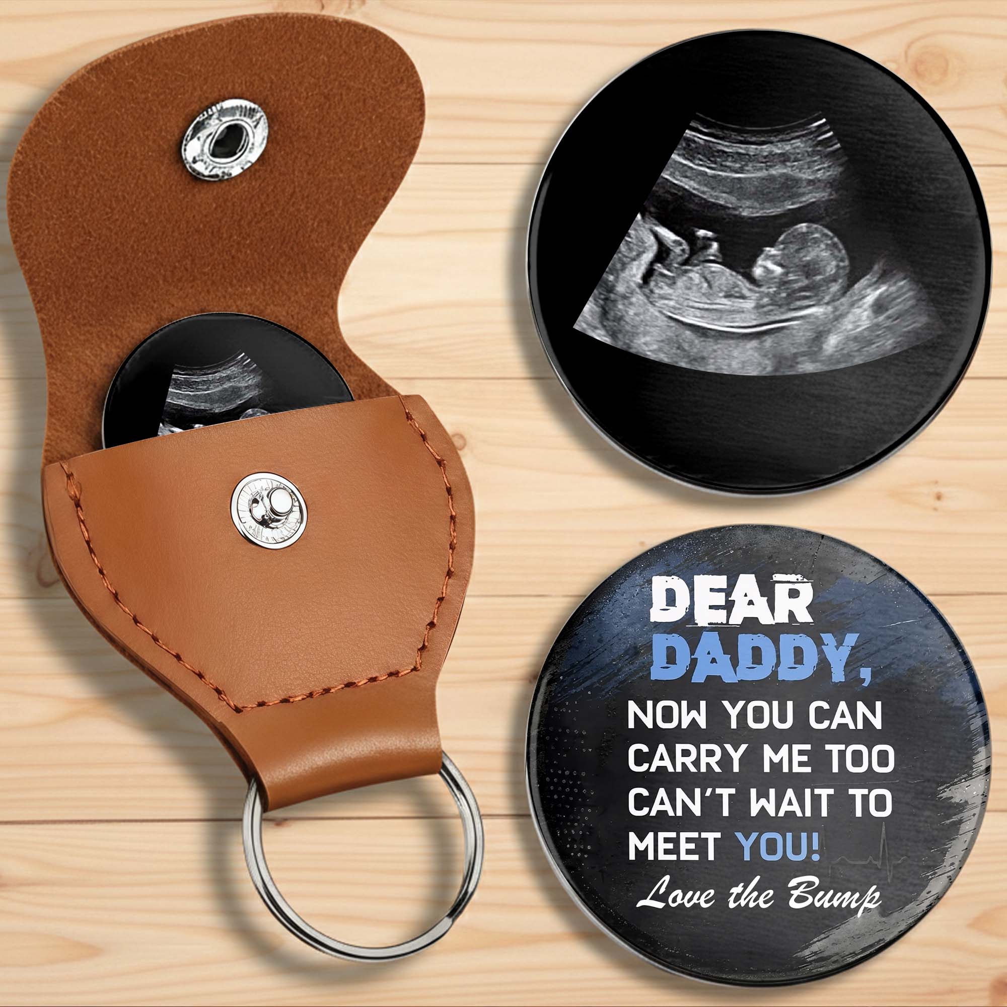 Personalized Ultrasound Photo Pocket Hug Custom Gift for Dad Pocket Hug GradoCreations