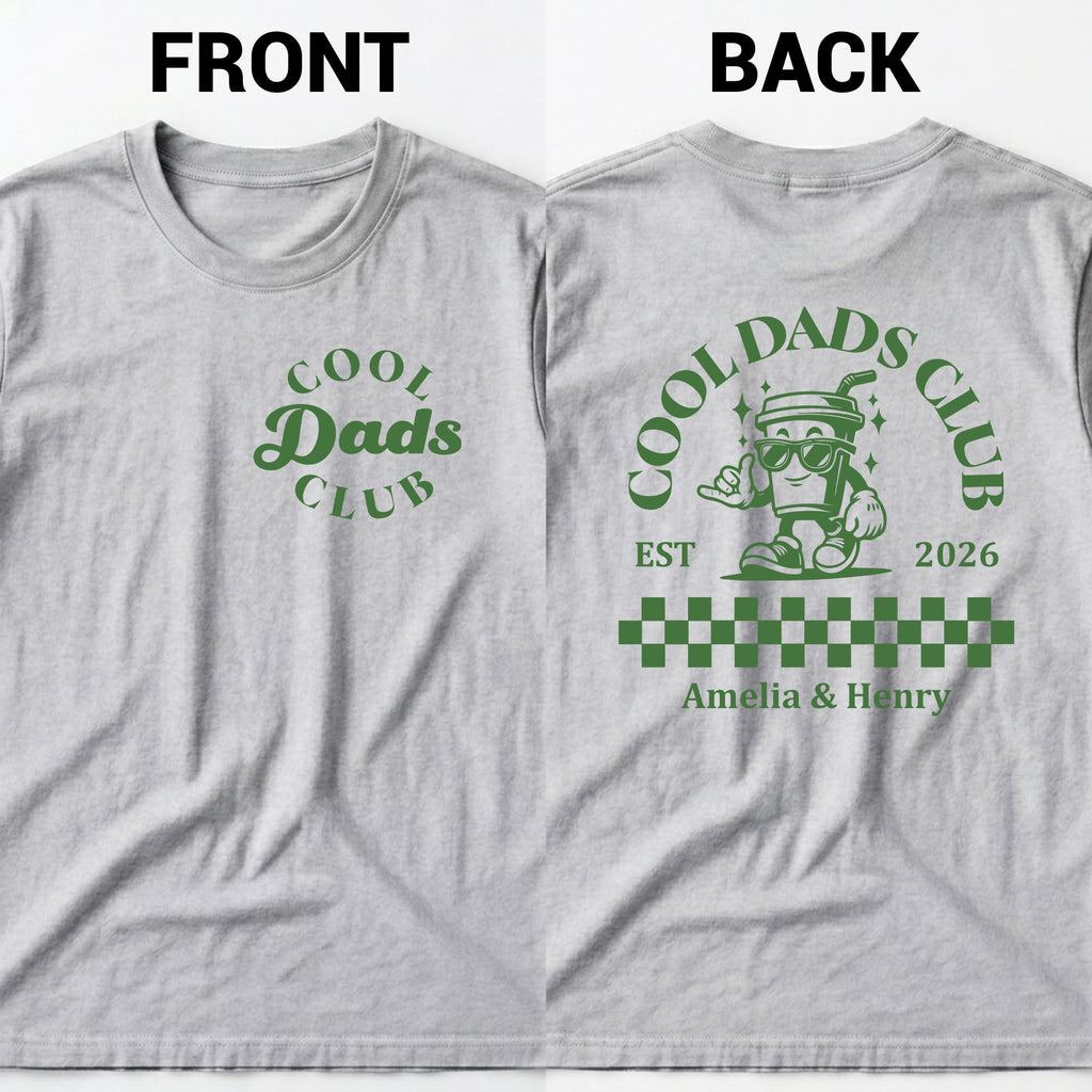 Personalized Cool Dads Club Custom T-Shirt Gift for Dad T-Shirt Font and Back GradoCreations