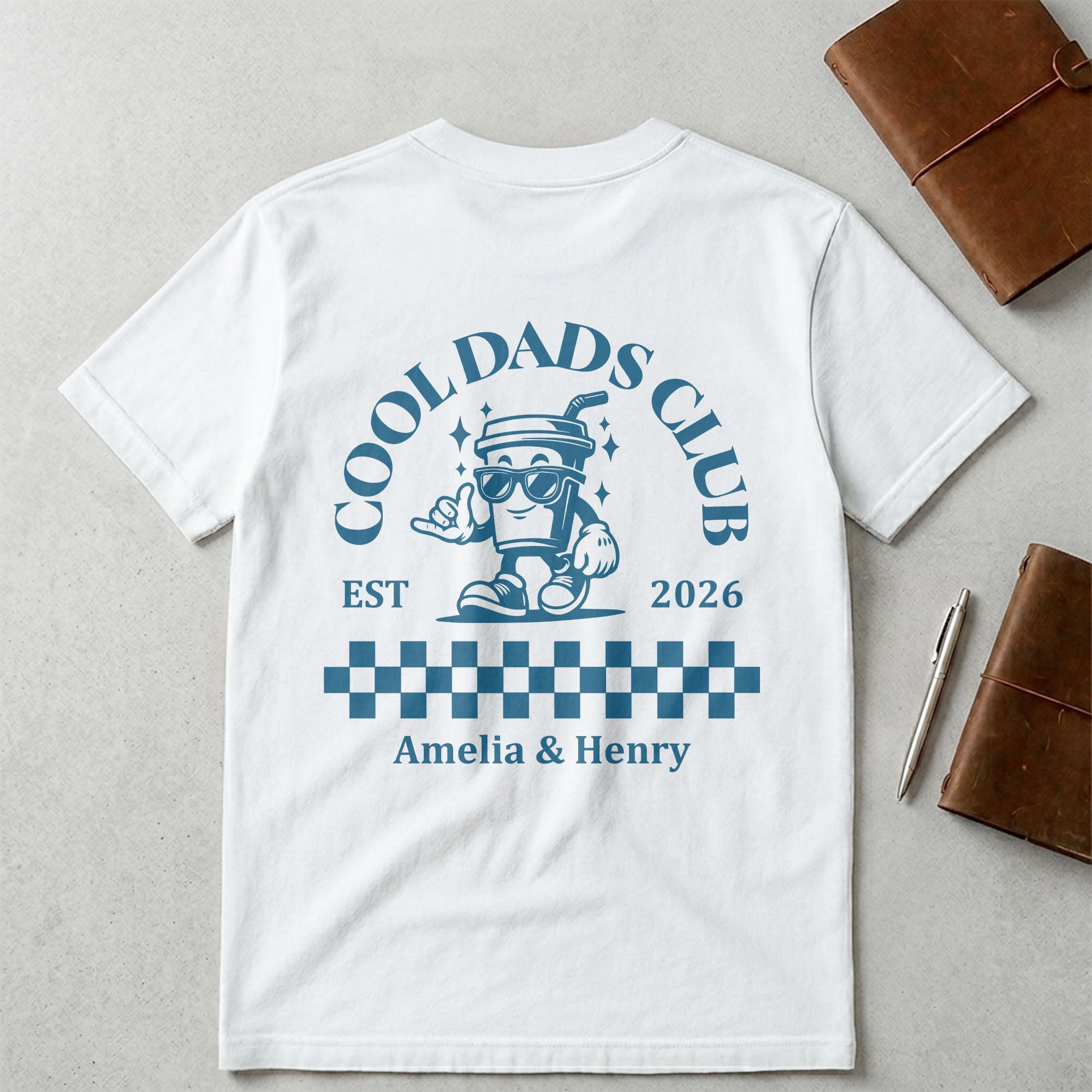 Personalized Cool Dads Club Custom T-Shirt Gift for Dad T-Shirt Font and Back GradoCreations