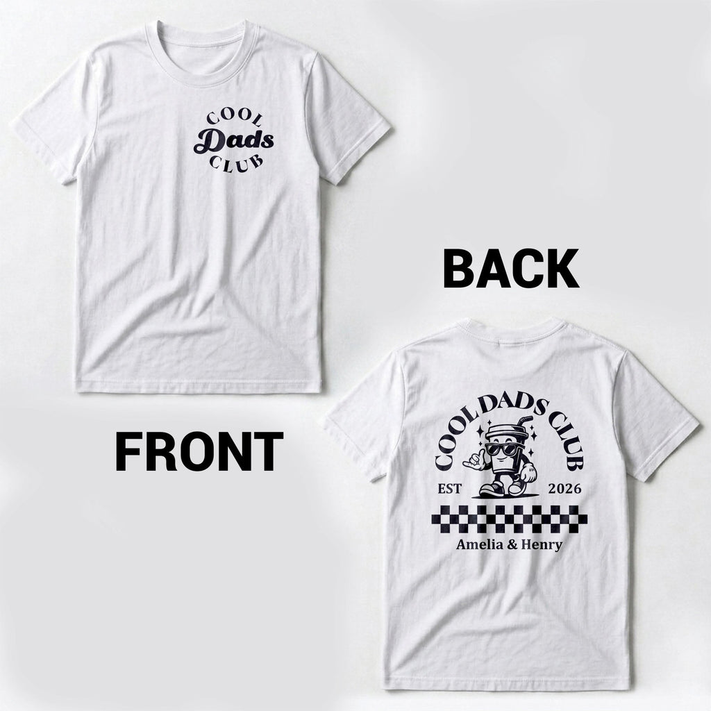 Personalized Cool Dads Club Custom T-Shirt Gift for Dad T-Shirt Font and Back GradoCreations
