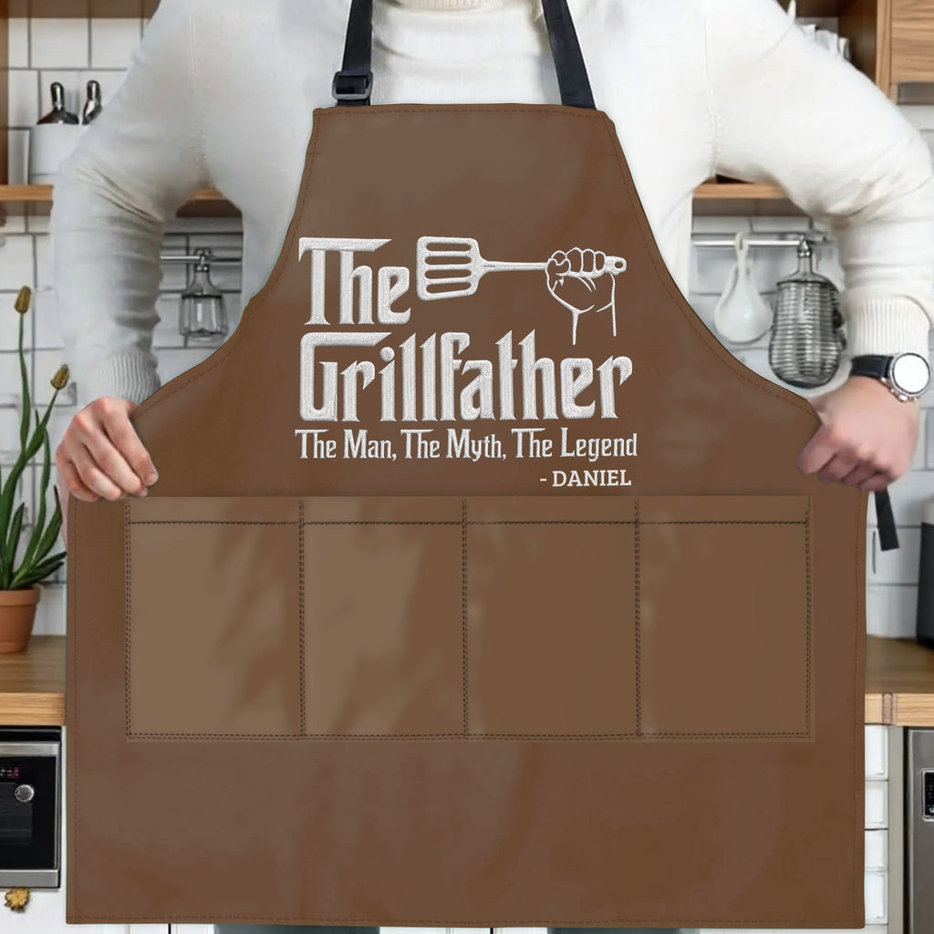 Personalized Grillfather Apron Custom Name Gift for Dad Apron GradoCreations