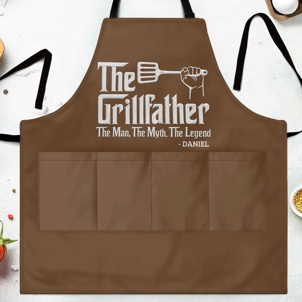 Personalized Grillfather Apron Custom Name Gift for Dad Apron GradoCreations