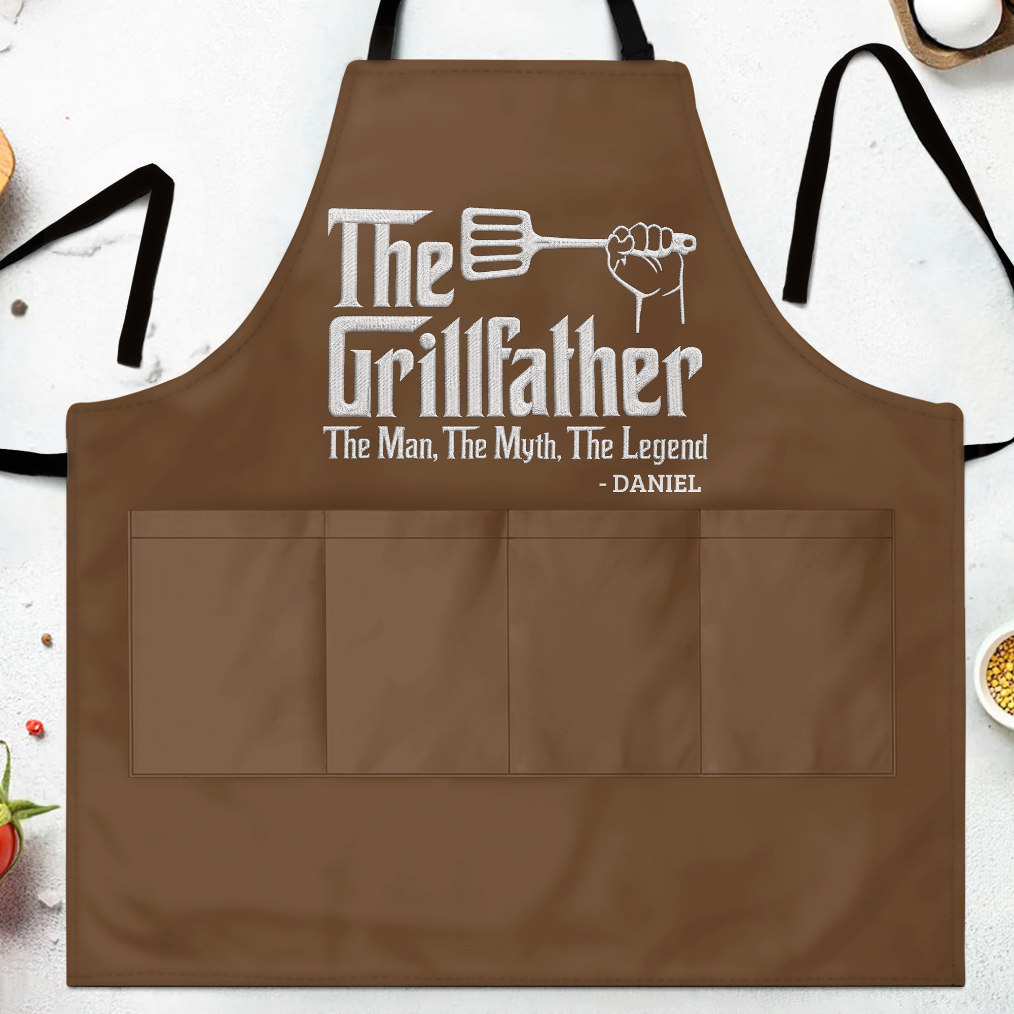 Personalized Grillfather Apron Custom Name Gift for Dad Apron GradoCreations