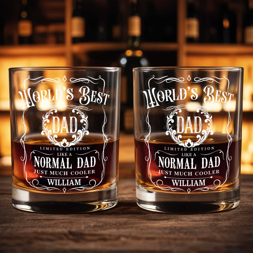 Personalized Custom Whiskey Glass Gift for Dad - Elegant Dad's Gift Whiskey Glass GradoCreations