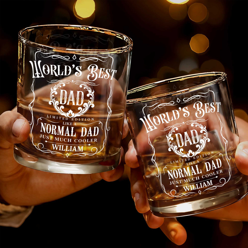 Personalized Custom Whiskey Glass Gift for Dad - Elegant Dad's Gift Whiskey Glass GradoCreations