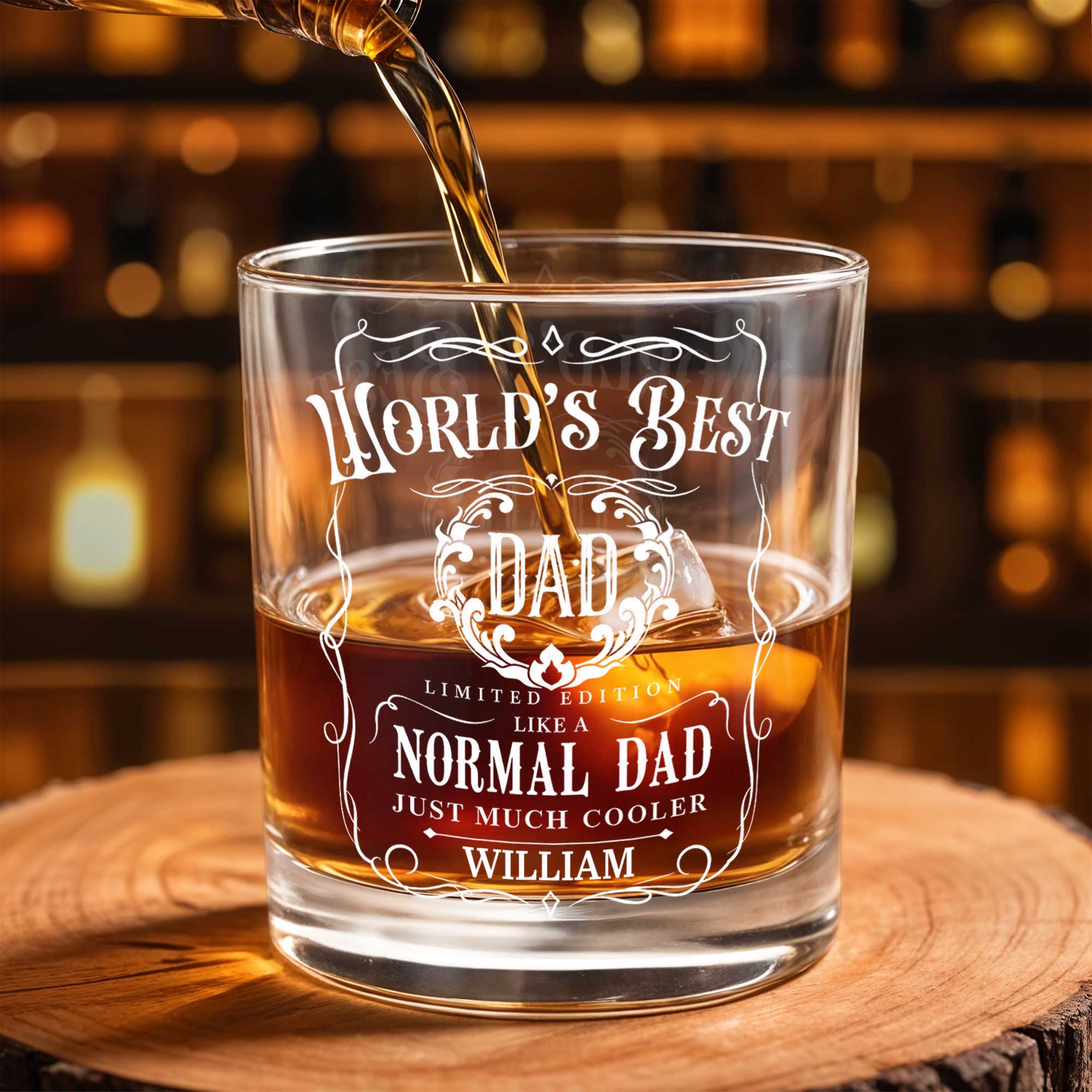 Personalized Custom Whiskey Glass Gift for Dad - Elegant Dad's Gift Whiskey Glass GradoCreations