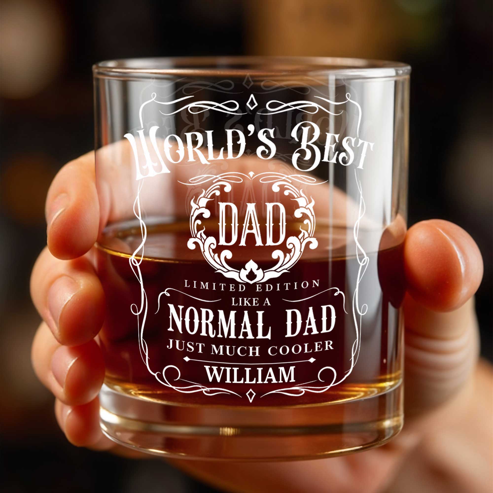 Personalized Custom Whiskey Glass Gift for Dad - Elegant Dad's Gift Whiskey Glass GradoCreations