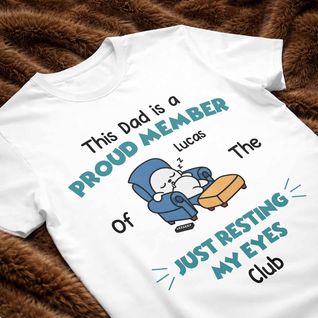Personalized Just Resting My Eyes Club Tee for Dad Gift Shirt GradoCreations