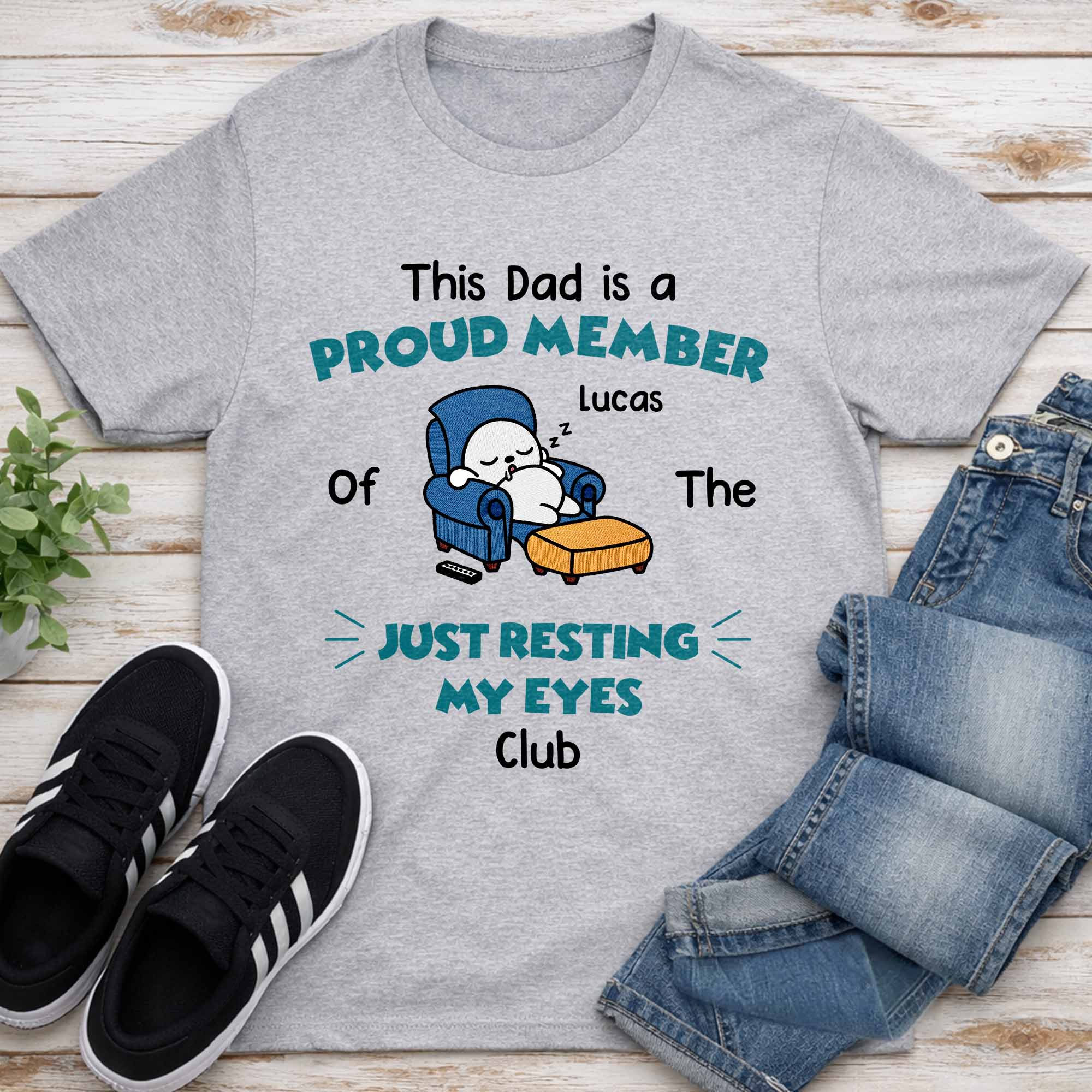 Personalized Just Resting My Eyes Club Tee for Dad Gift Shirt GradoCreations