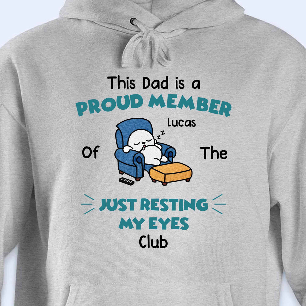 Personalized Just Resting My Eyes Club Tee for Dad Gift Shirt GradoCreations