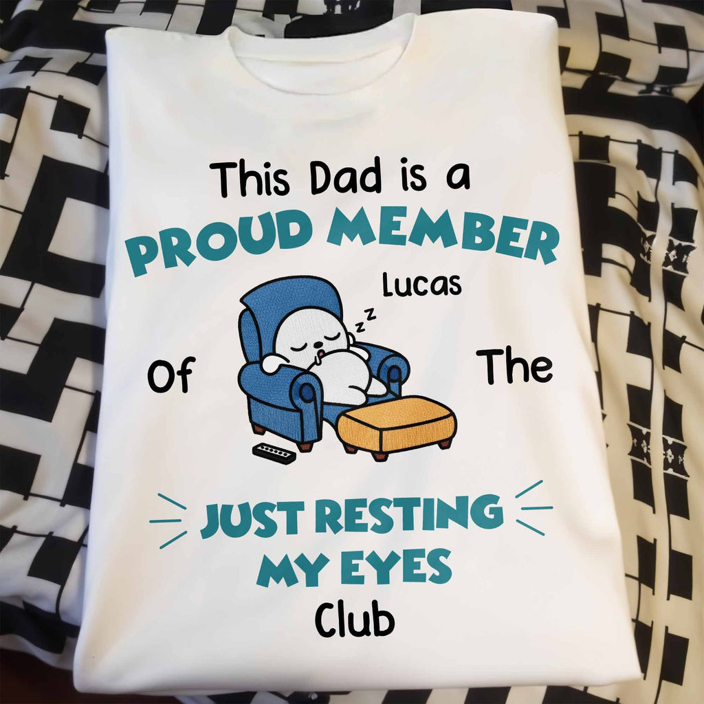 Personalized Just Resting My Eyes Club Tee for Dad Gift Shirt GradoCreations