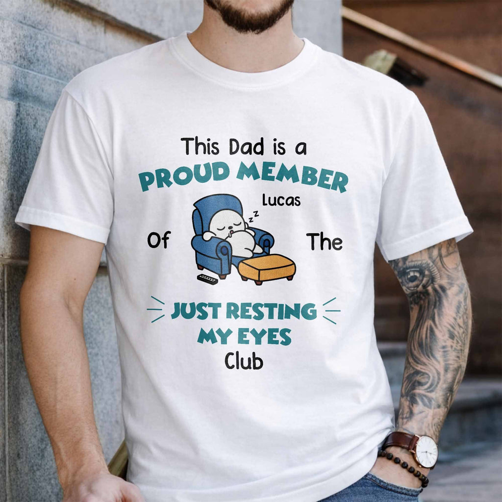 Personalized Just Resting My Eyes Club Tee for Dad Gift Shirt GradoCreations