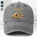 Personalized Washed Denim Cap Custom Name Gift for Dad Washed Denim Cap GradoCreations