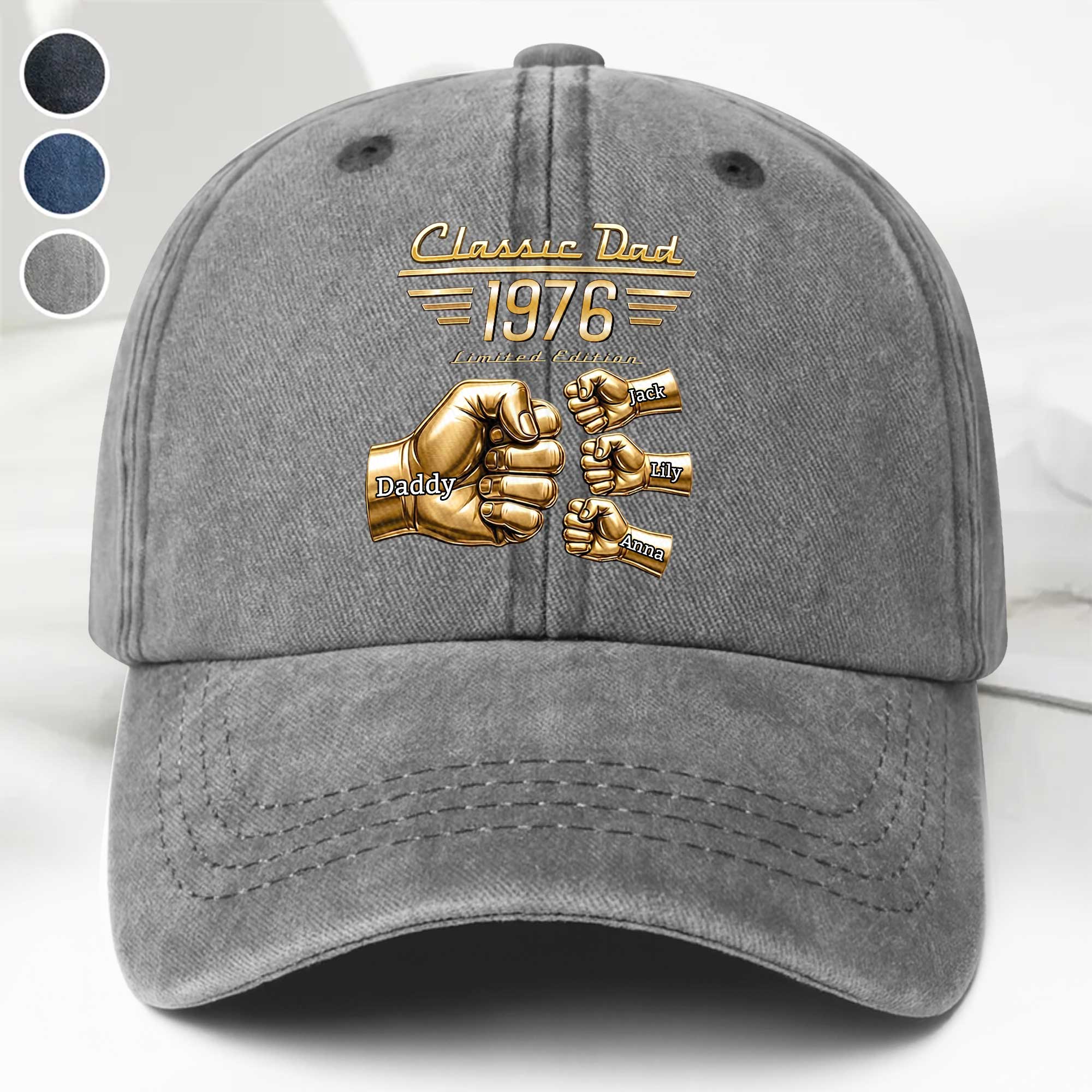 Personalized Washed Denim Cap Custom Name Gift for Dad Washed Denim Cap GradoCreations
