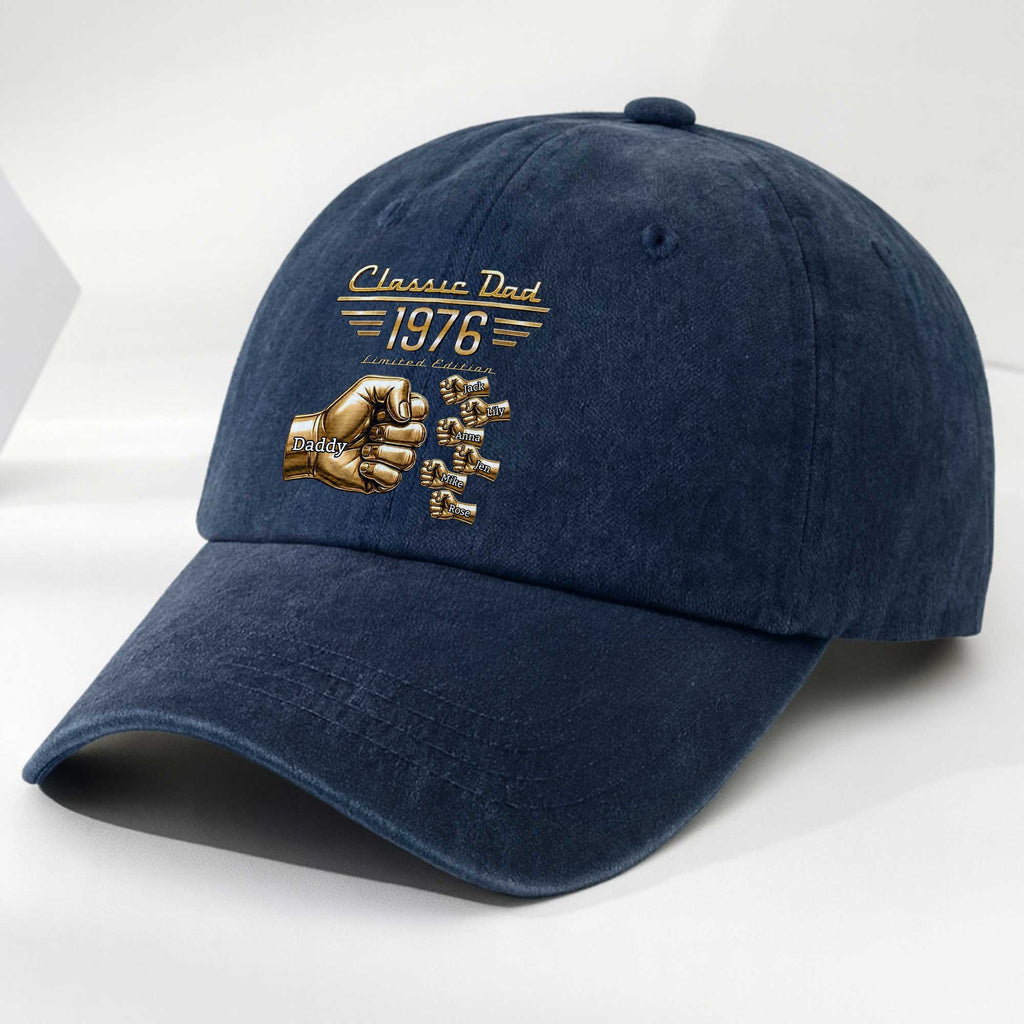Personalized Washed Denim Cap Custom Name Gift for Dad Washed Denim Cap GradoCreations