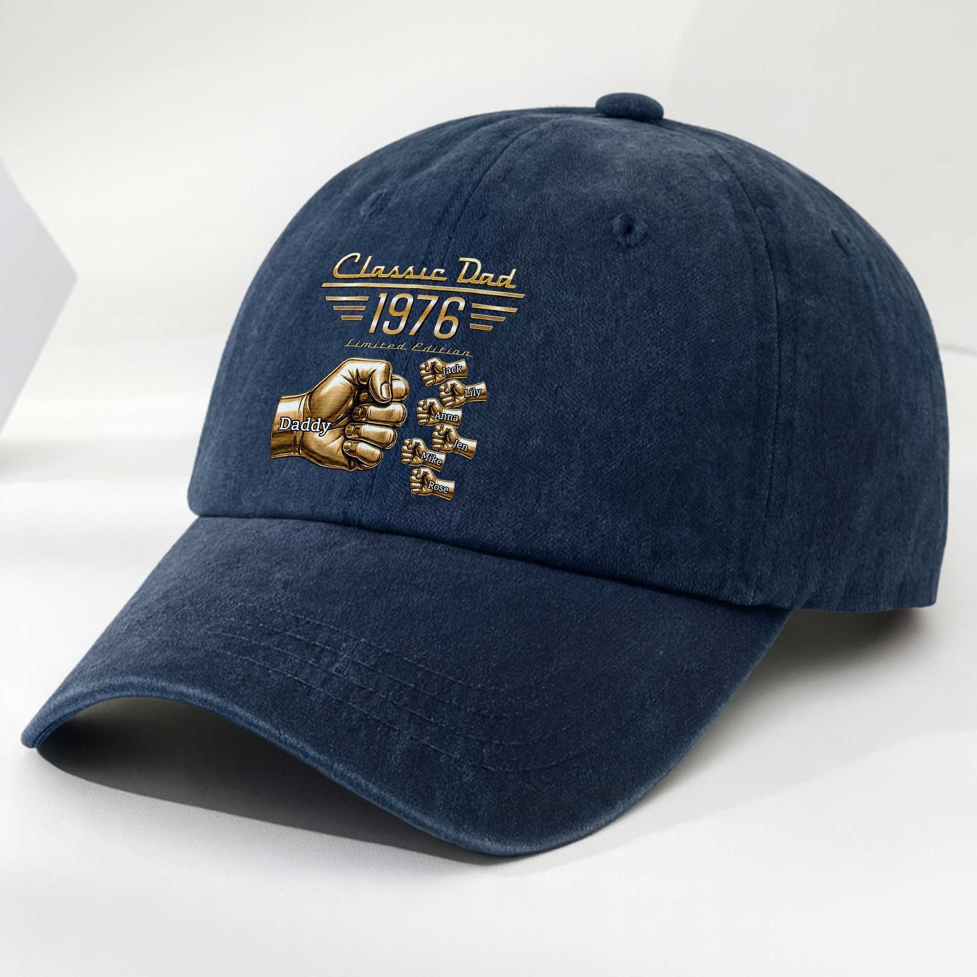 Personalized Washed Denim Cap Custom Name Gift for Dad Washed Denim Cap GradoCreations