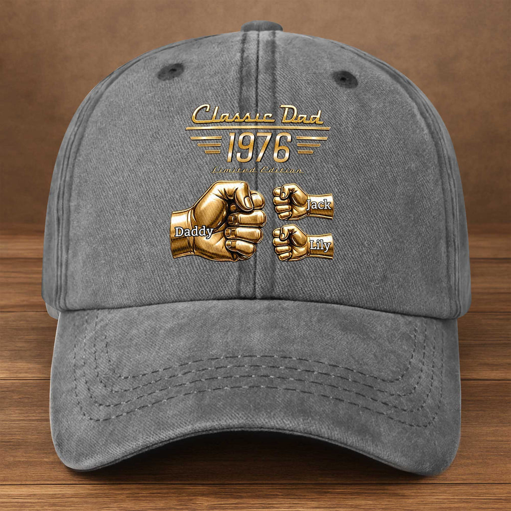 Personalized Washed Denim Cap Custom Name Gift for Dad Washed Denim Cap GradoCreations