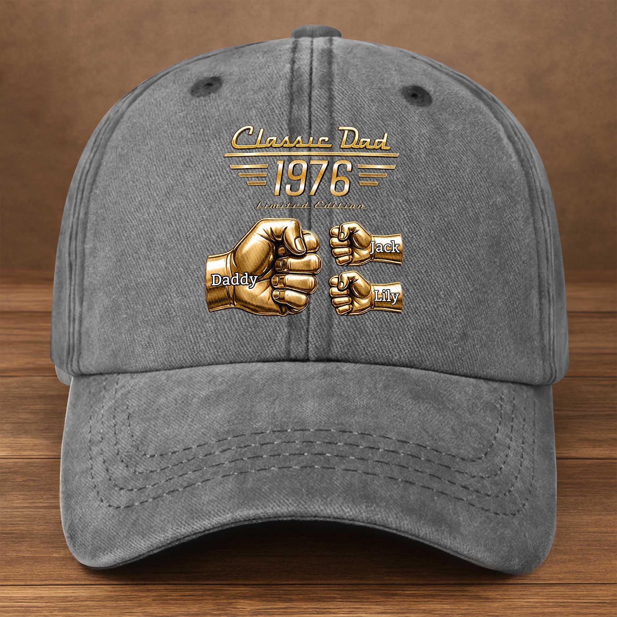 Personalized Washed Denim Cap Custom Name Gift for Dad Washed Denim Cap GradoCreations