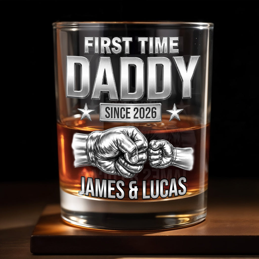 Personalized Custom Whiskey Glass Gift for Dad - 1st Father's Day Whiskey Glass GradoCreations