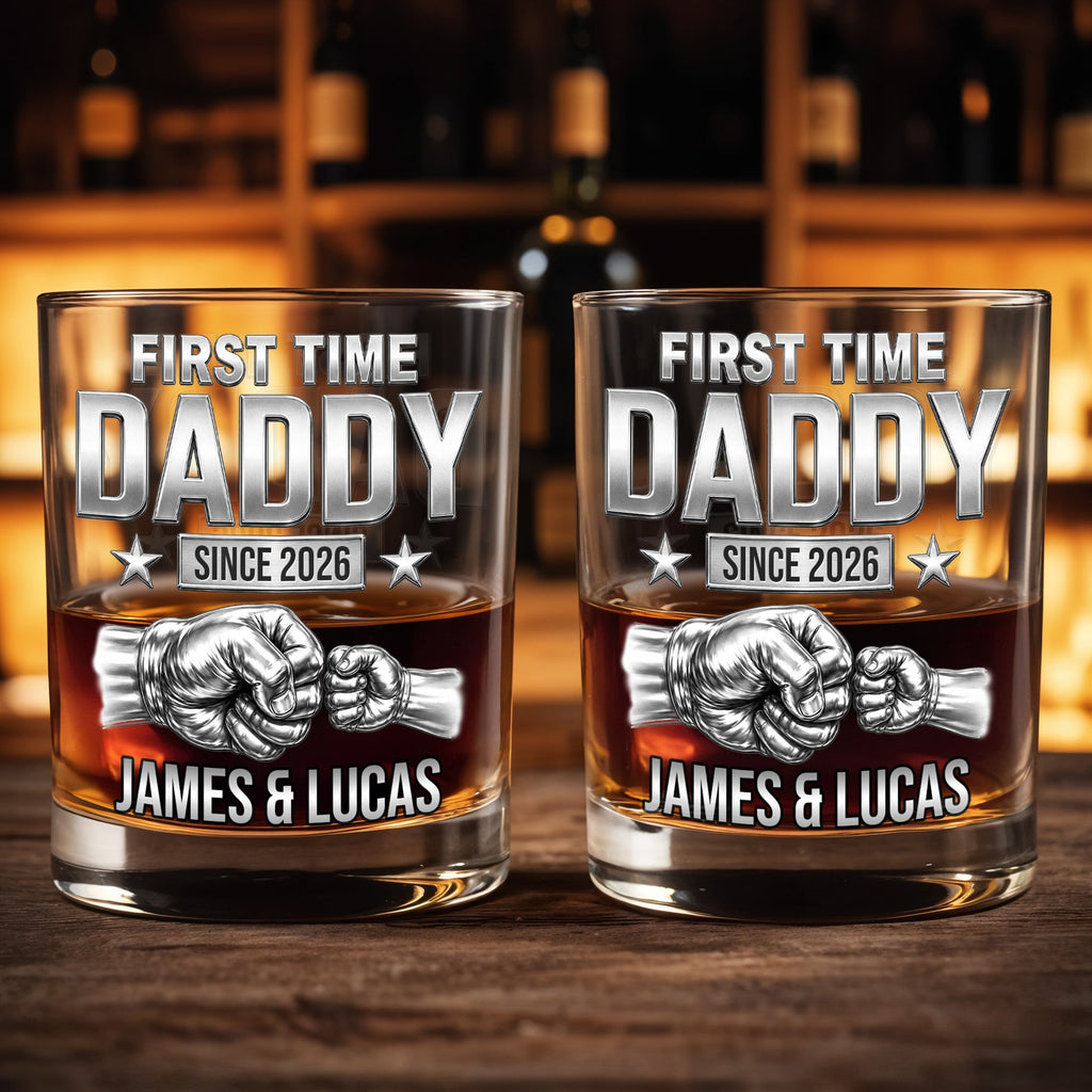 Personalized Custom Whiskey Glass Gift for Dad - 1st Father's Day Whiskey Glass GradoCreations