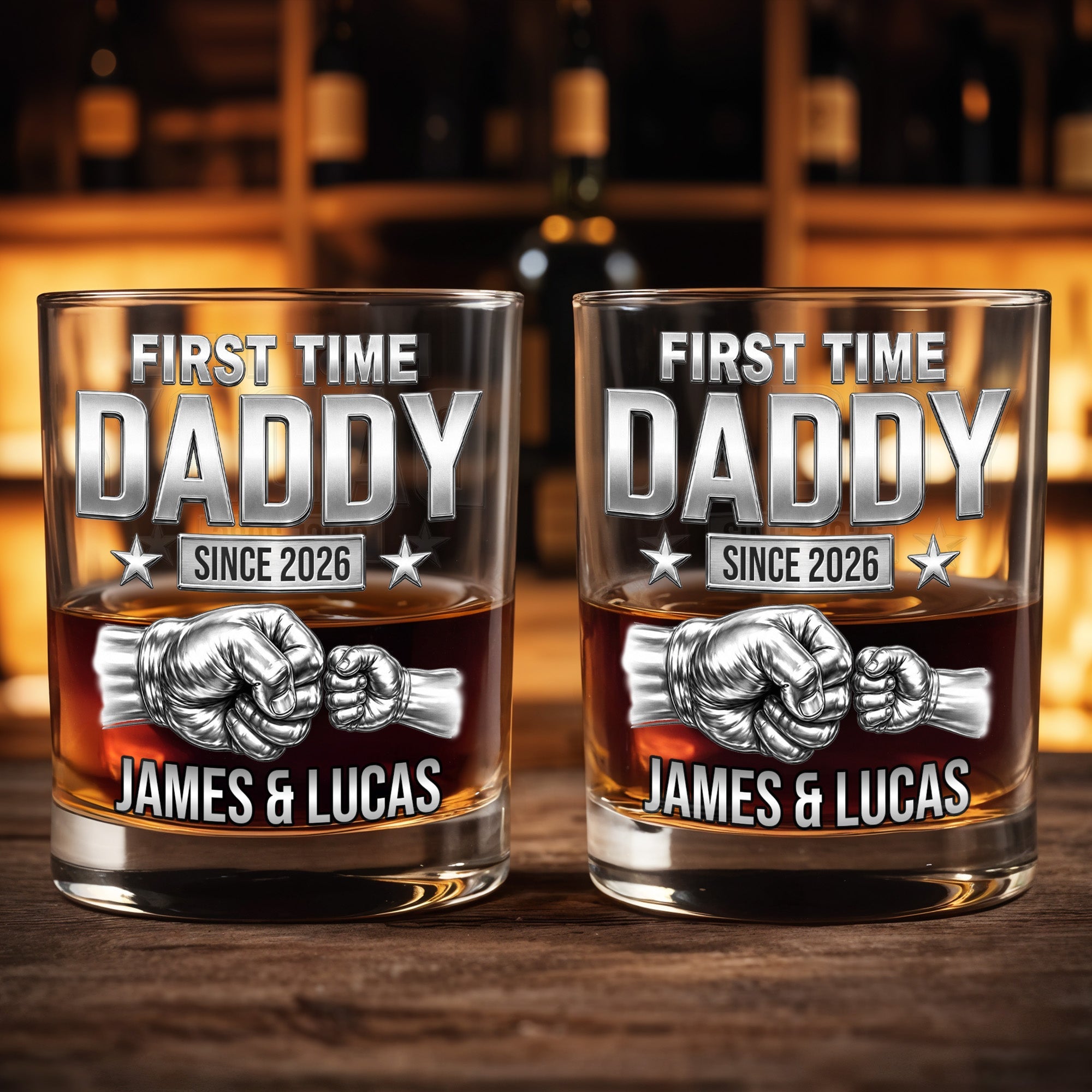 Personalized Custom Whiskey Glass Gift for Dad - 1st Father's Day