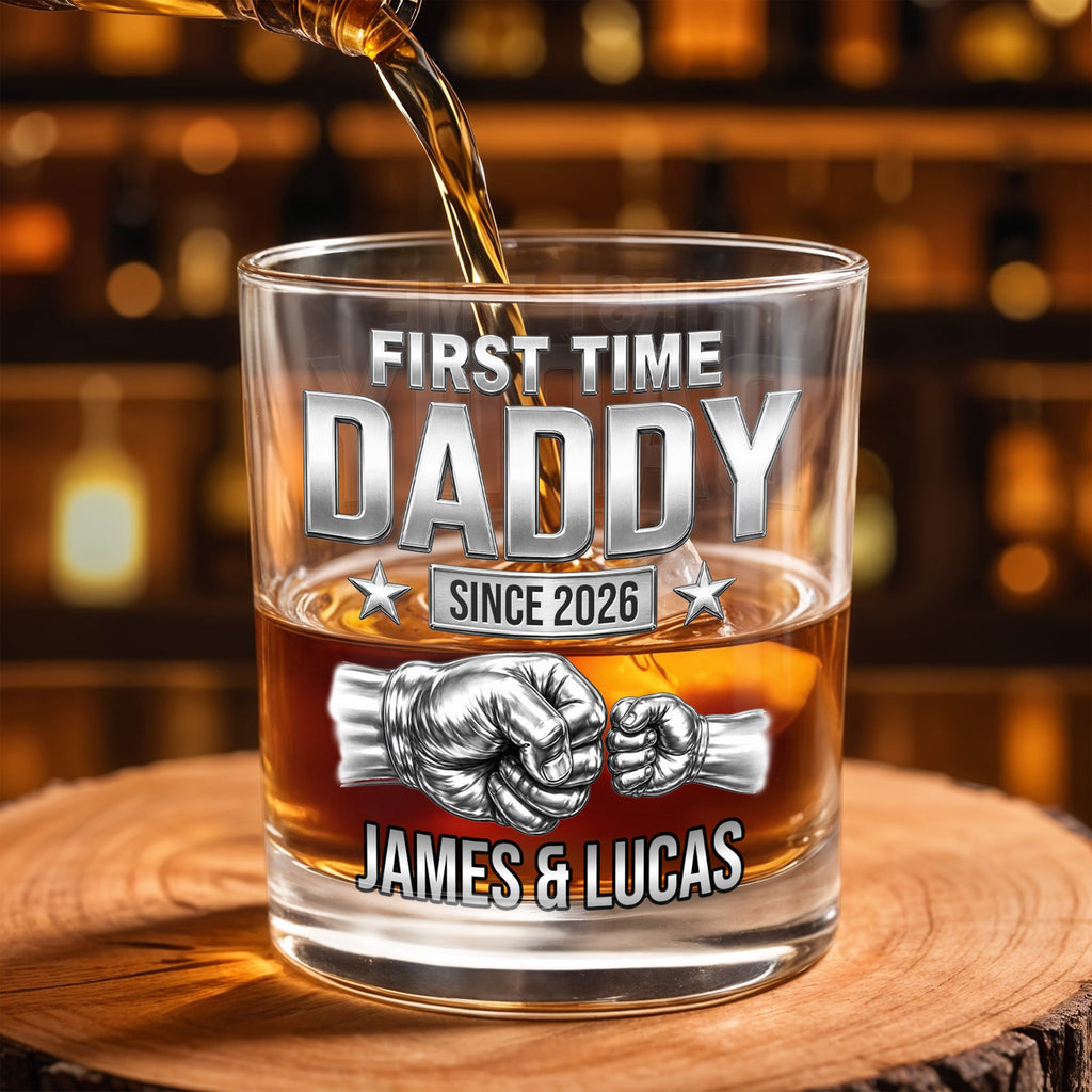 Personalized Custom Whiskey Glass Gift for Dad - 1st Father's Day Whiskey Glass GradoCreations