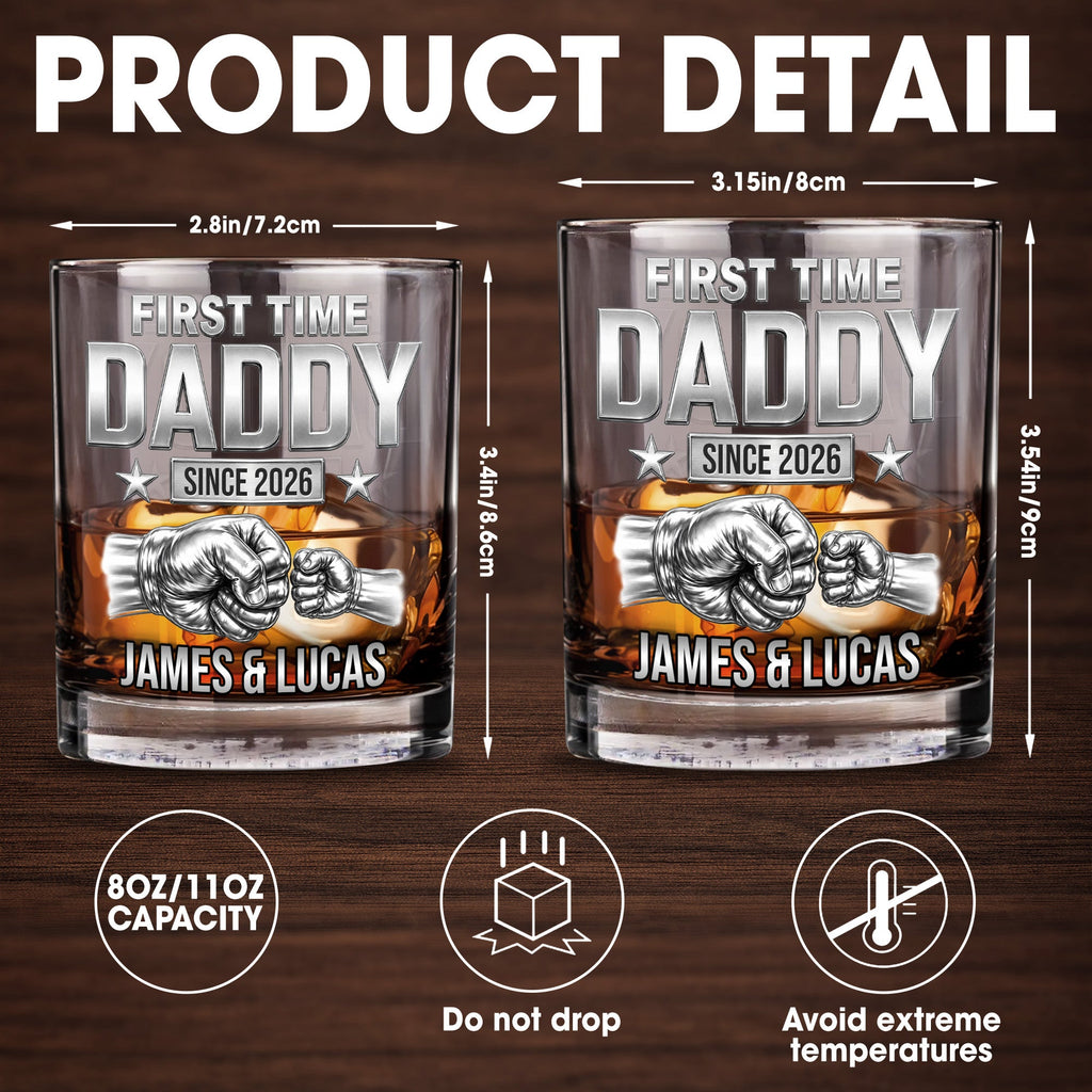 Personalized Custom Whiskey Glass Gift for Dad - 1st Father's Day Whiskey Glass GradoCreations