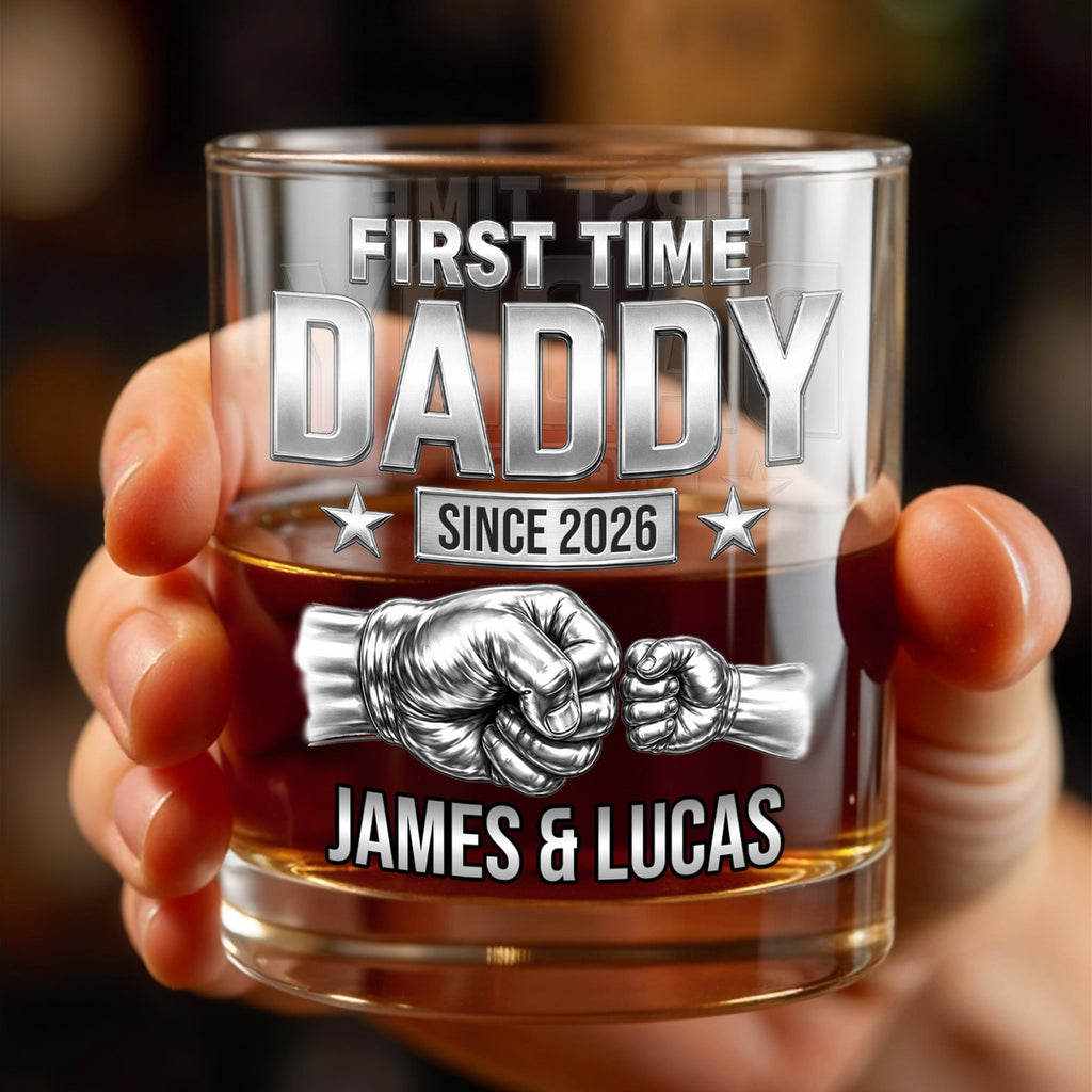 Personalized Custom Whiskey Glass Gift for Dad - 1st Father's Day Whiskey Glass GradoCreations