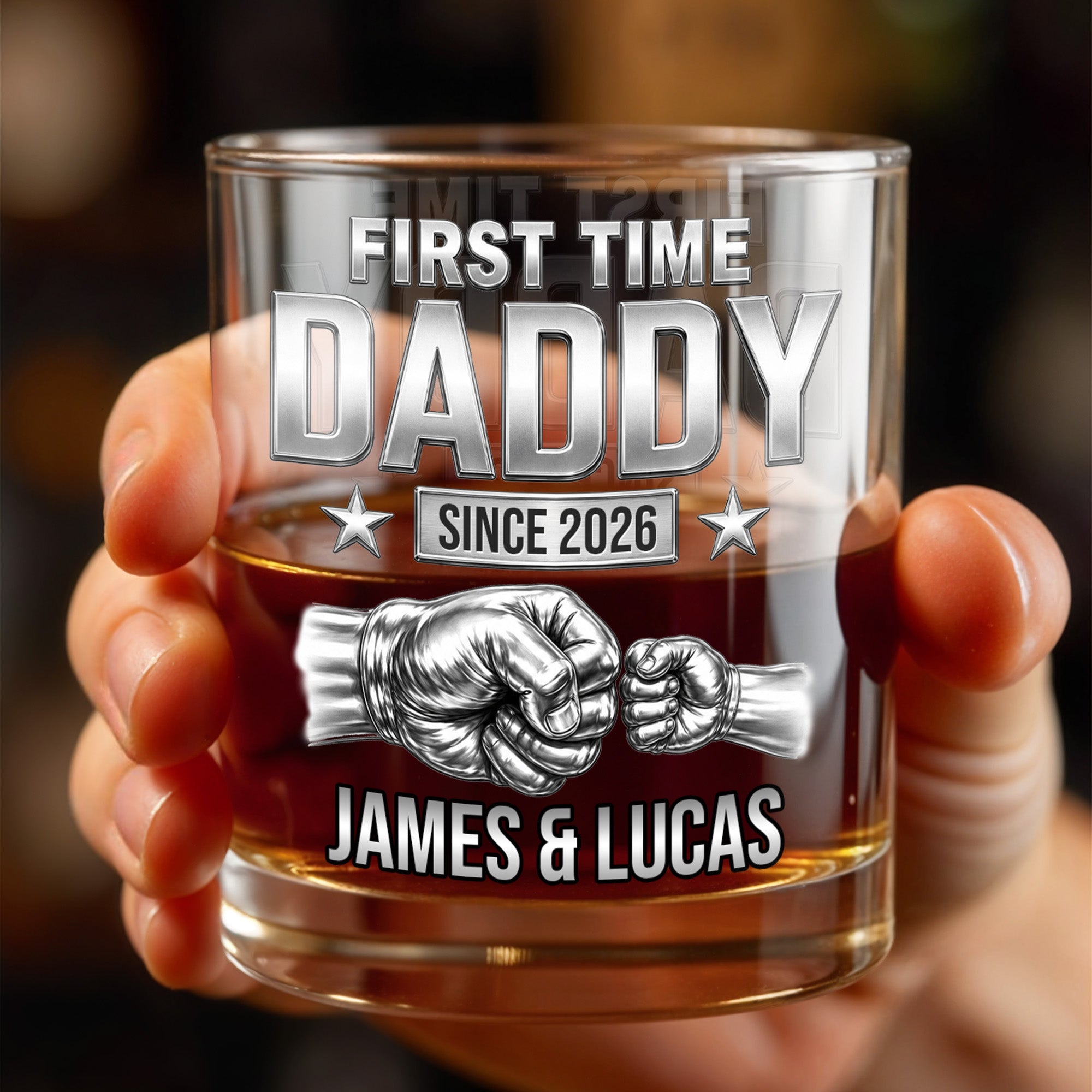 Personalized Custom Whiskey Glass Gift for Dad - 1st Father's Day Whiskey Glass GradoCreations