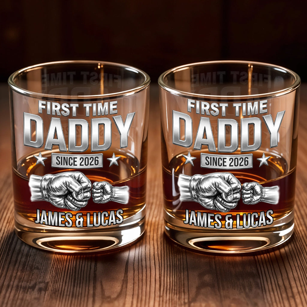 Personalized Custom Whiskey Glass Gift for Dad - 1st Father's Day Whiskey Glass GradoCreations
