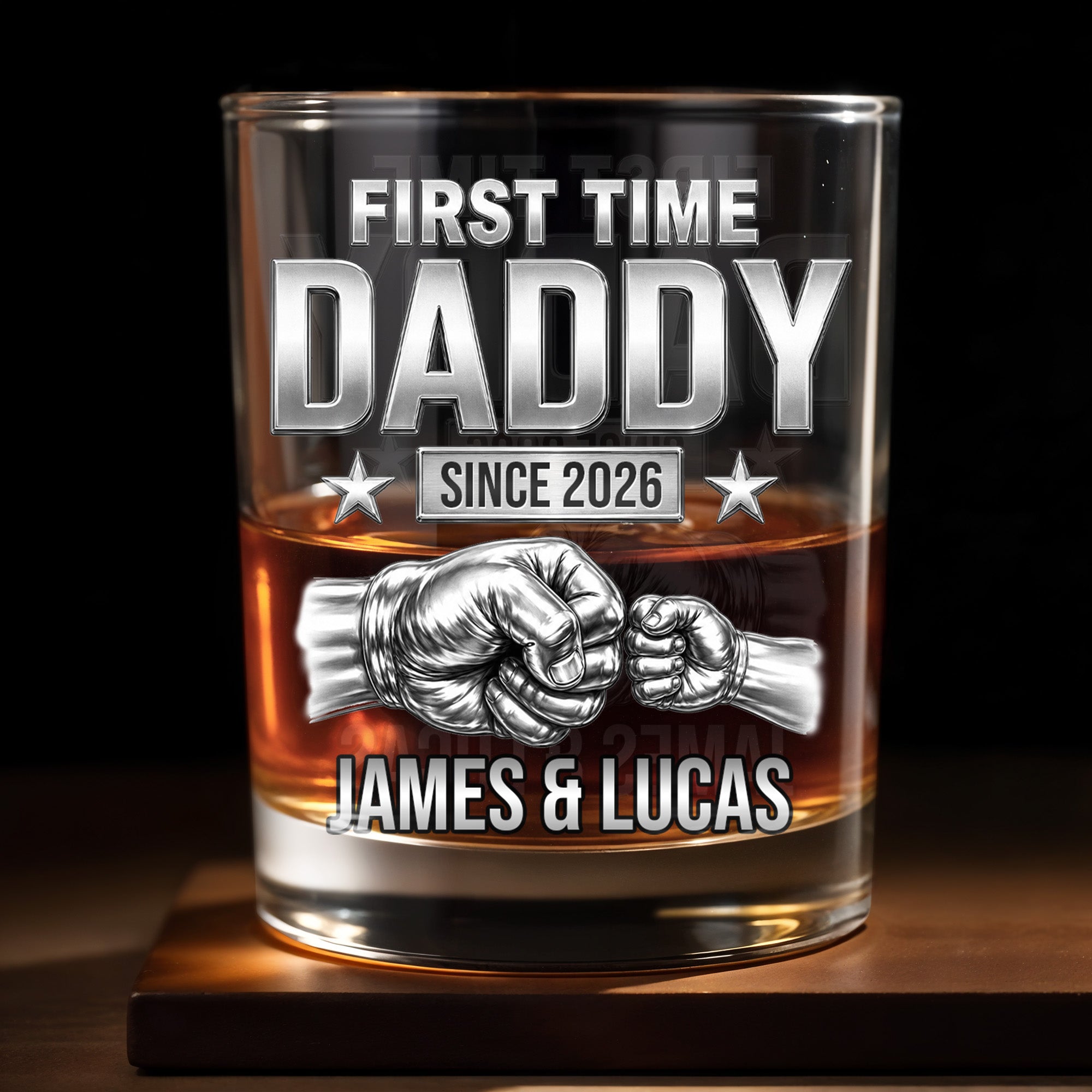 Personalized Custom Whiskey Glass Gift for Dad - 1st Father's Day Whiskey Glass GradoCreations