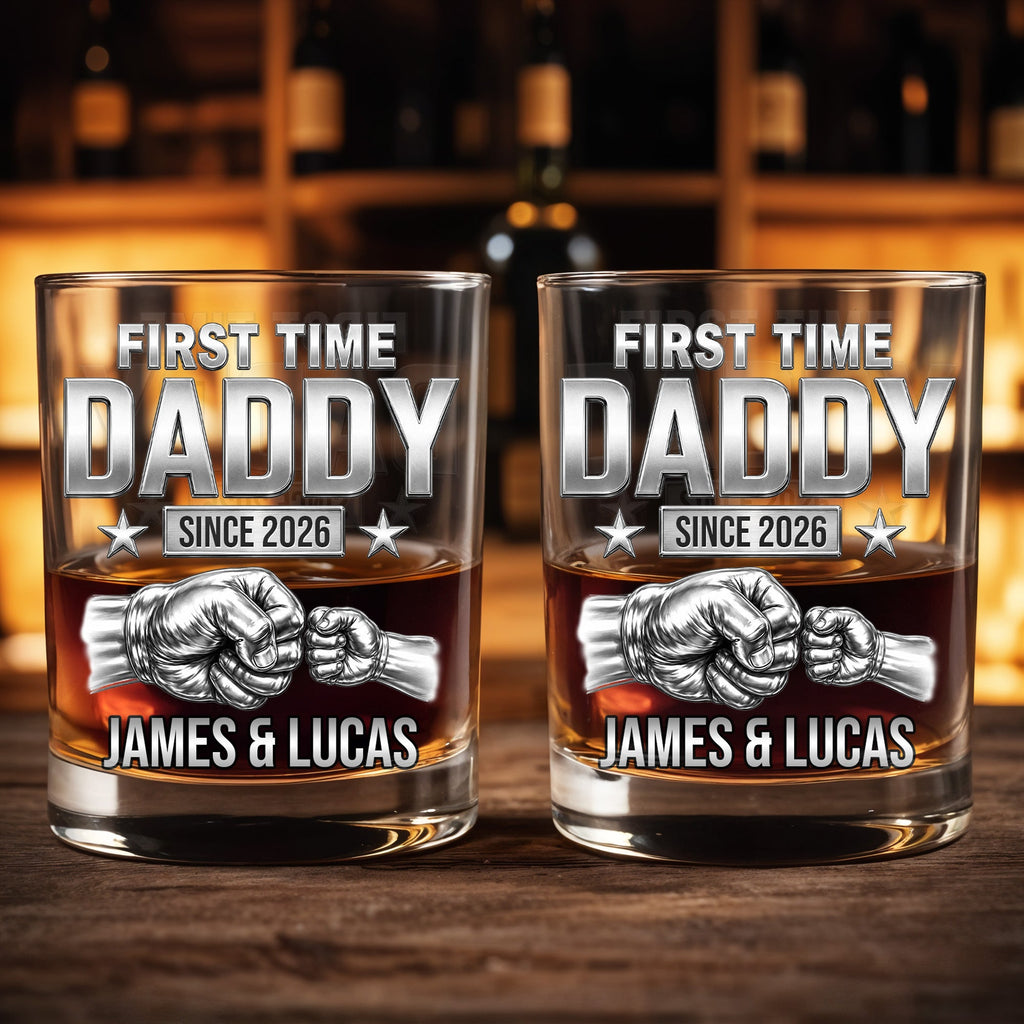 Personalized Custom Whiskey Glass Gift for Dad - 1st Father's Day Whiskey Glass GradoCreations