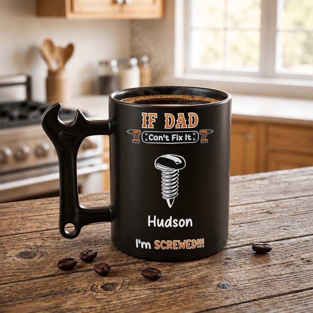 Personalized Wrench Handle Mug Custom Gift for Dad Wrench Handle Mug GradoCreations