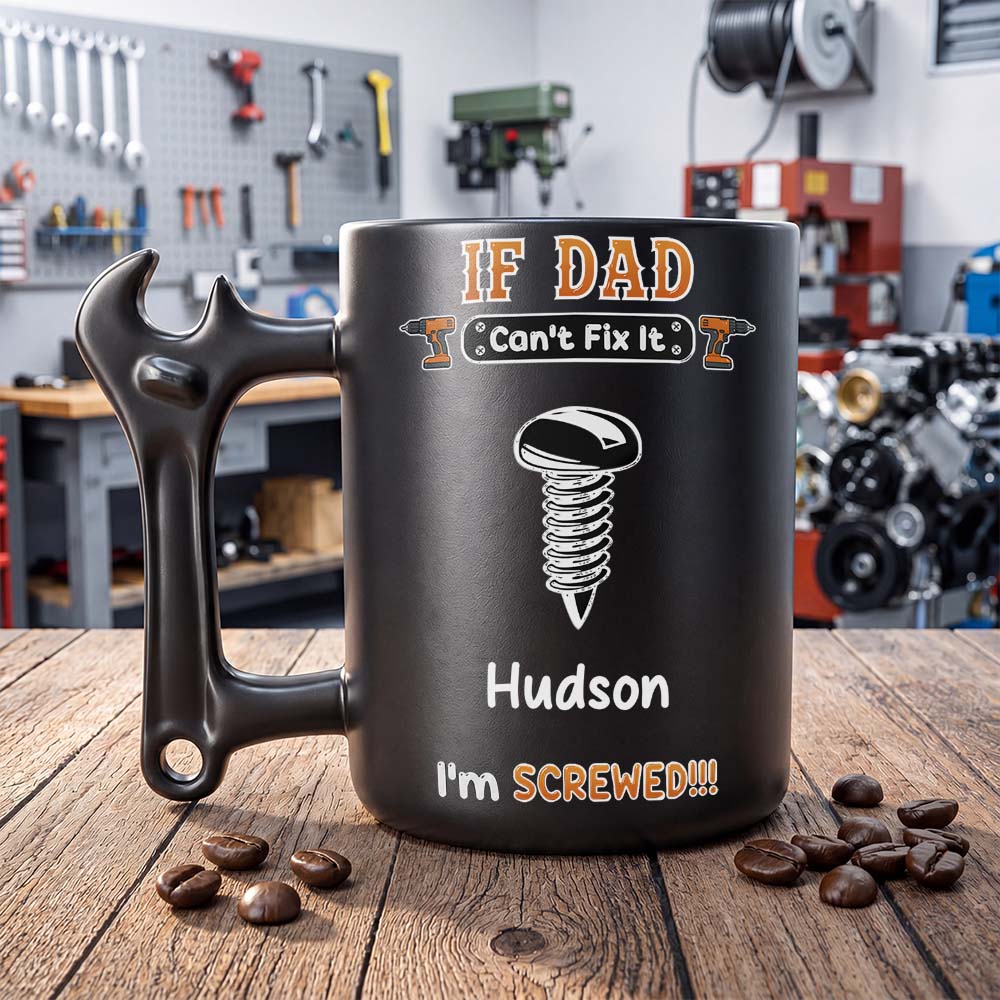 Personalized Wrench Handle Mug Custom Gift for Dad Wrench Handle Mug GradoCreations