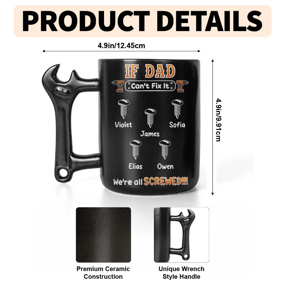 Personalized Wrench Handle Mug Custom Gift for Dad Wrench Handle Mug GradoCreations