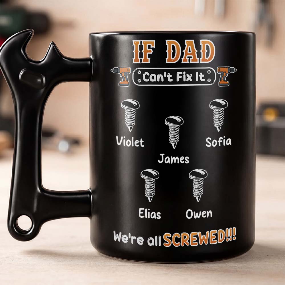 Personalized Wrench Handle Mug Custom Gift for Dad Wrench Handle Mug GradoCreations