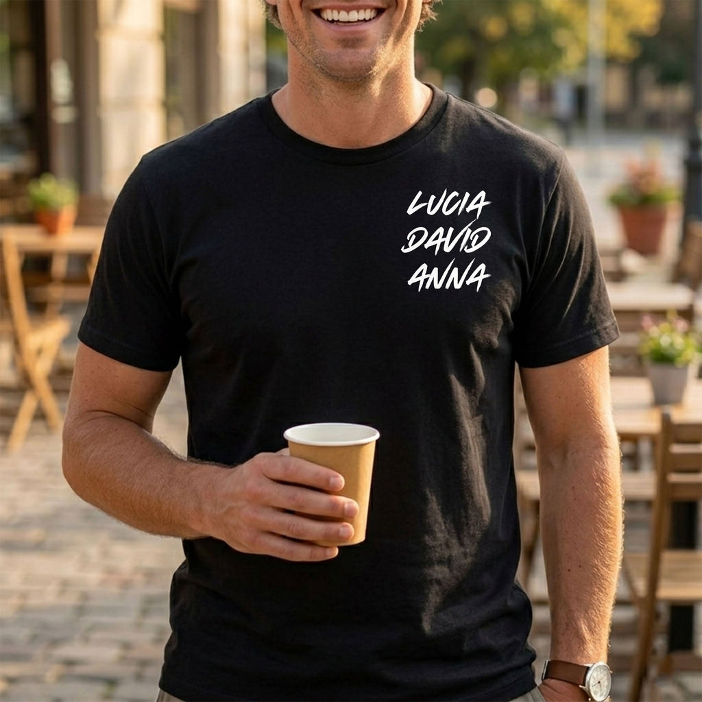 Personalized Custom T-Shirt for Dad Custom Names Gift Idea T-Shirt Font and Back GradoCreations