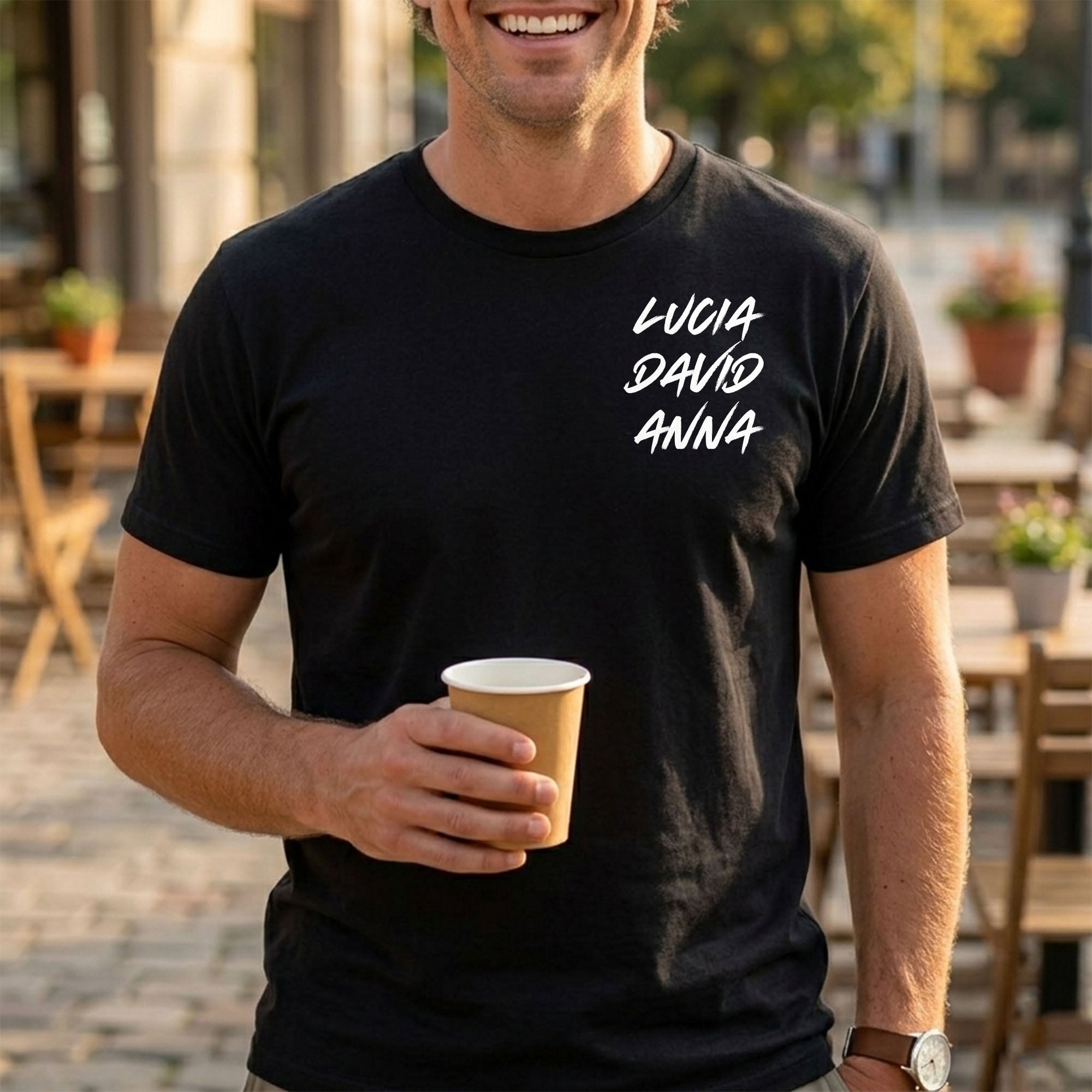 Personalized Custom T-Shirt for Dad Custom Names Gift Idea T-Shirt Font and Back GradoCreations