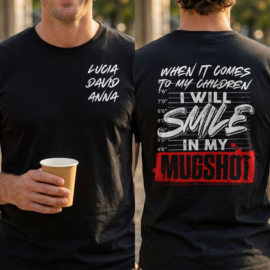 Personalized Custom T-Shirt for Dad Custom Names Gift Idea T-Shirt Font and Back GradoCreations