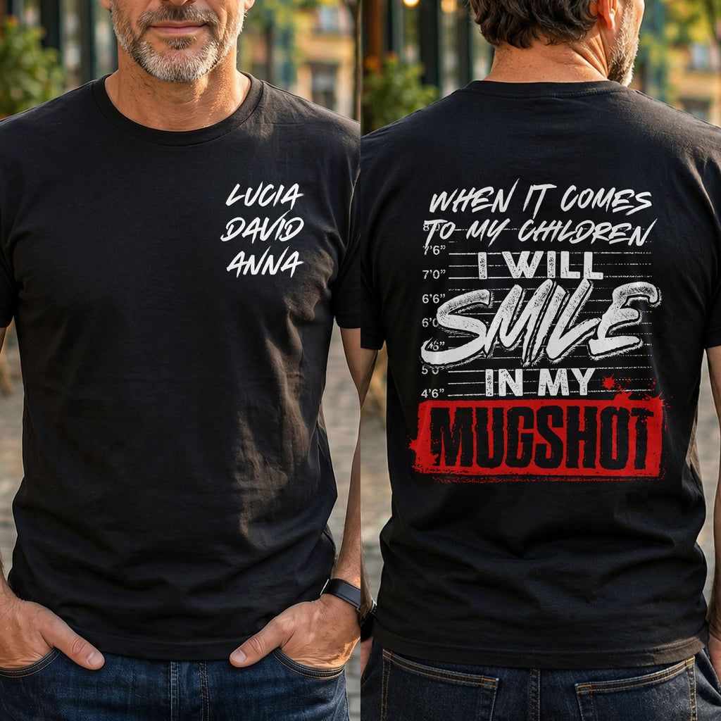 Personalized Custom T-Shirt for Dad Custom Names Gift Idea T-Shirt Font and Back GradoCreations